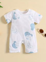 Baby Boy's Dinosaur Print Romper Short Sleeve Jumpsuit