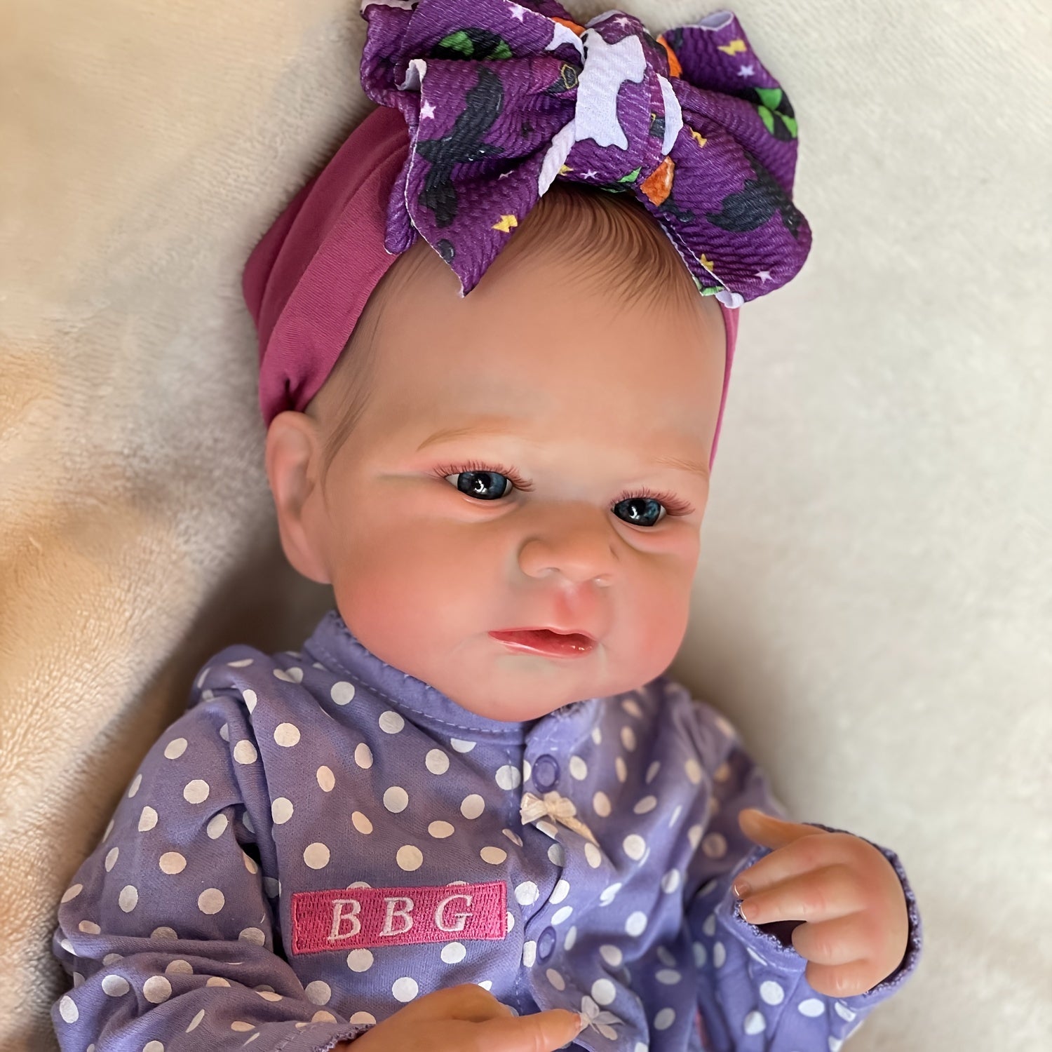 Reborn Doll Purple Outfit Soft Touch Lifelike