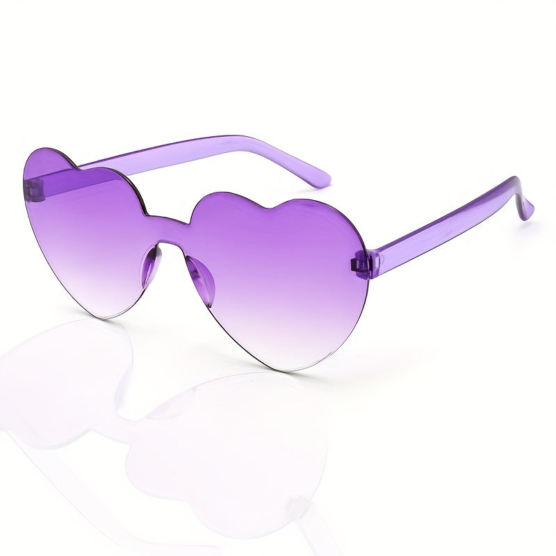 Heart One piece Sunglasses For Women Men Gradient Jelly UV400