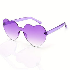 Heart One piece Sunglasses For Women Men Gradient Jelly UV400