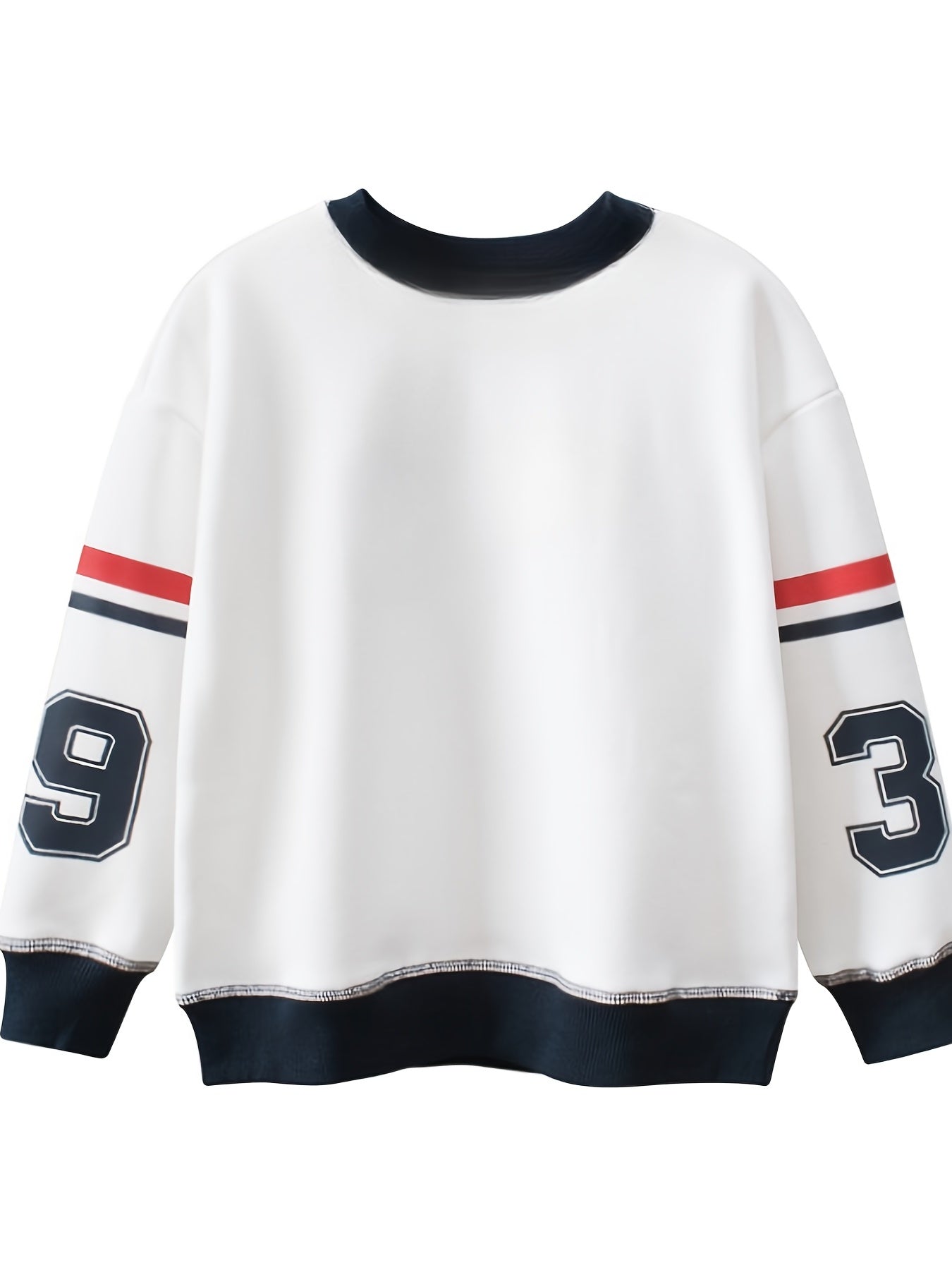 Kid's Preppy Style Sweatshirt Print Pullover Crew Neck Long Sleeve Top