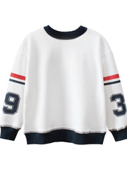 Kid's Preppy Style Sweatshirt Print Pullover Crew Neck Long Sleeve Top