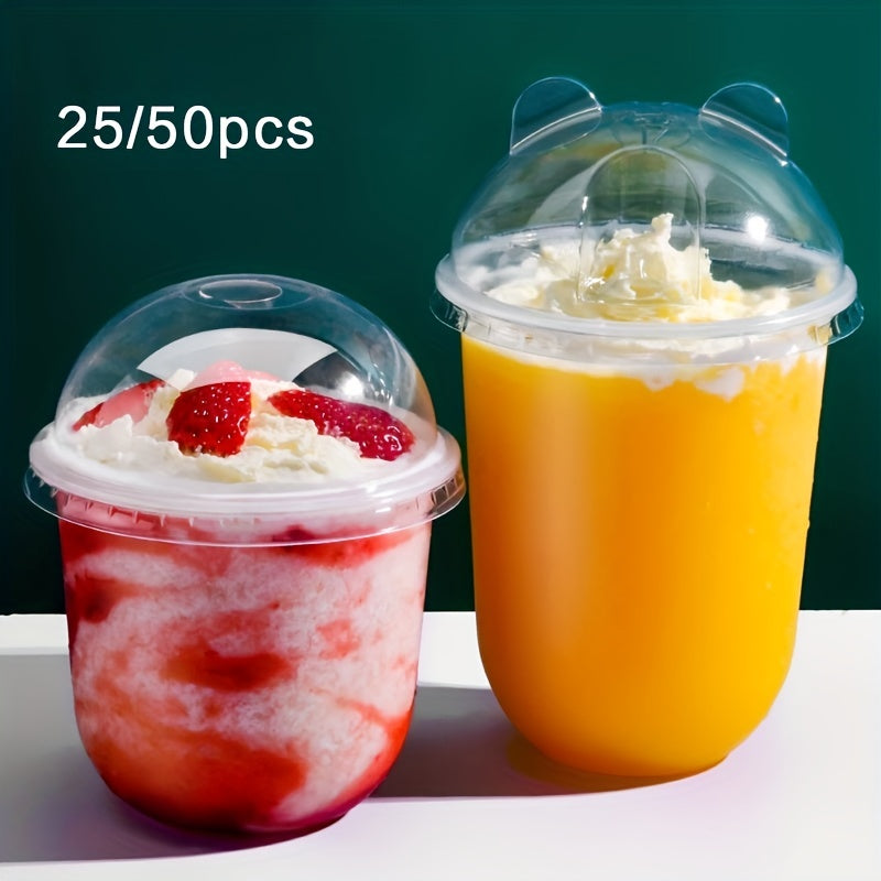 Disposable Plastic Cup With Lid Christmas Supplies for Dessert Fruit Juice