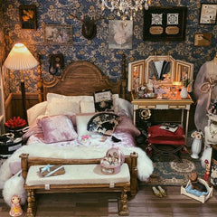 Vintage Dollhouse Wallpaper 1:12 Scale Scenery Props Paper Background