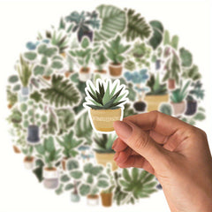 46pcs Tropical Green Plant Stickers for Scrapbooks Laptops Phones