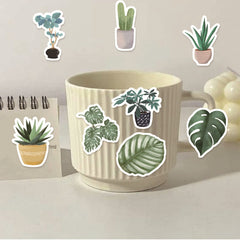 46pcs Tropical Green Plant Stickers for Scrapbooks Laptops Phones