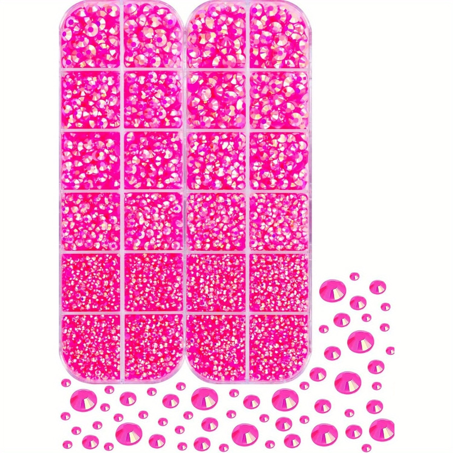 6000Pcs Iridescent Ab Stones Flat Back Rhinestones