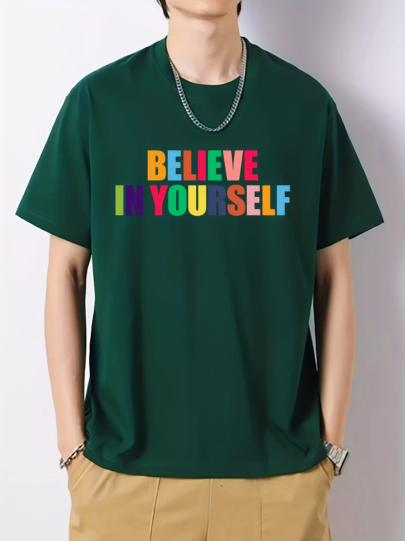 Men's Cotton Graphic Crew Neck Active T shirt Casual Comfy Tees