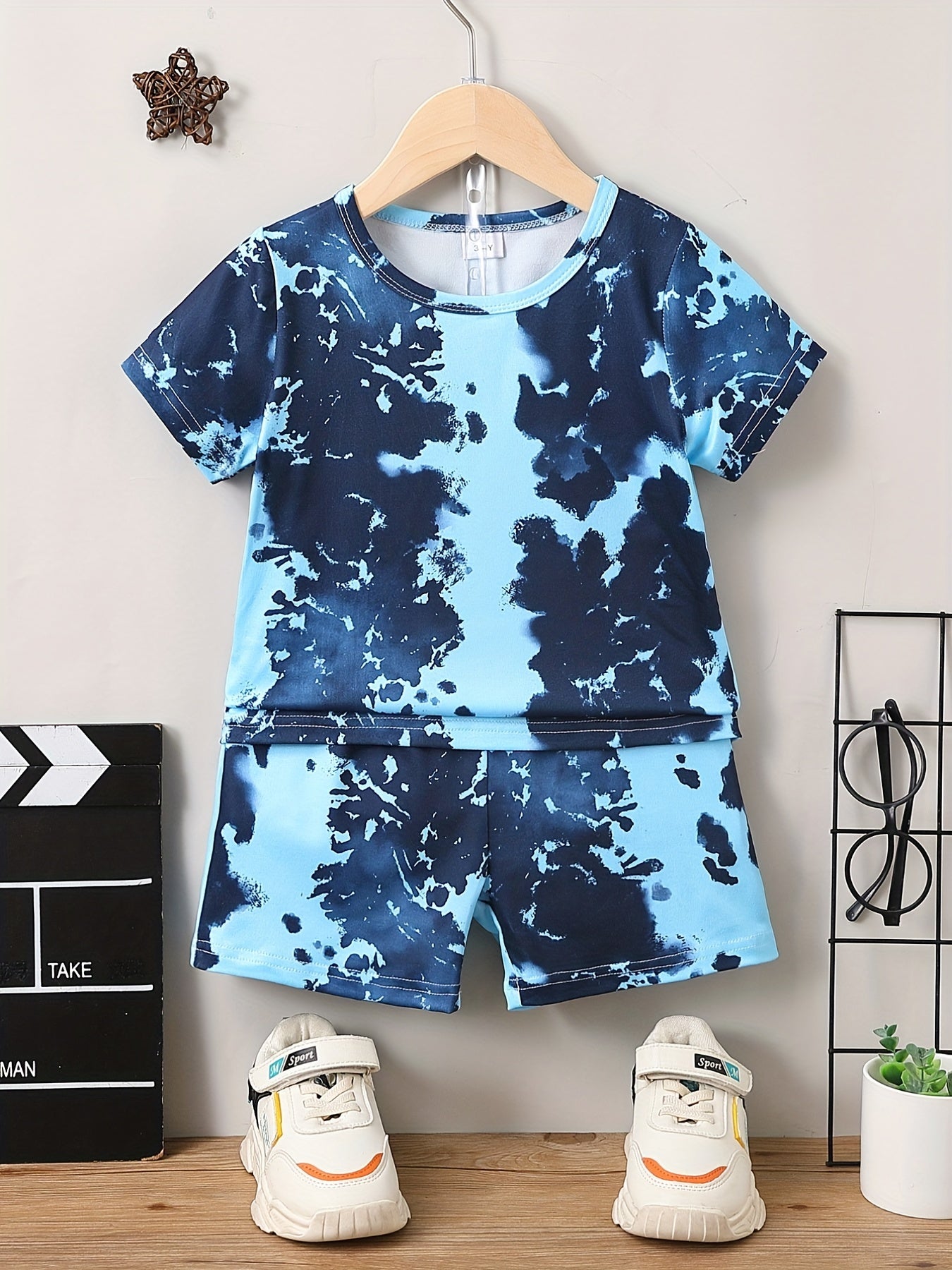Boys Tie Dye T shirt & Shorts Kids Summer Sets