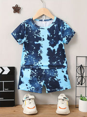 Boys Tie Dye T shirt & Shorts Kids Summer Sets