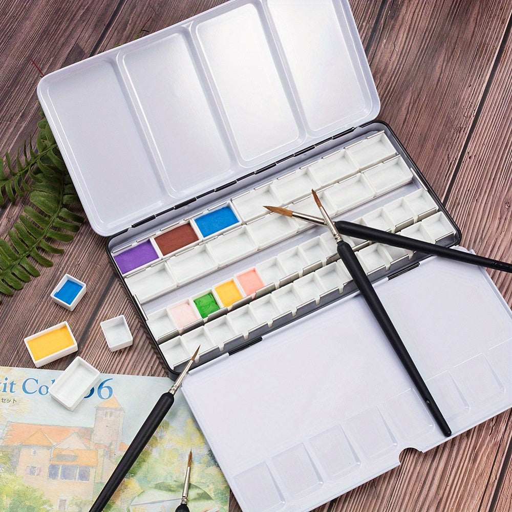 72pcs Plastic Empty Watercolor Paint Pans for Art Palette Supplies
