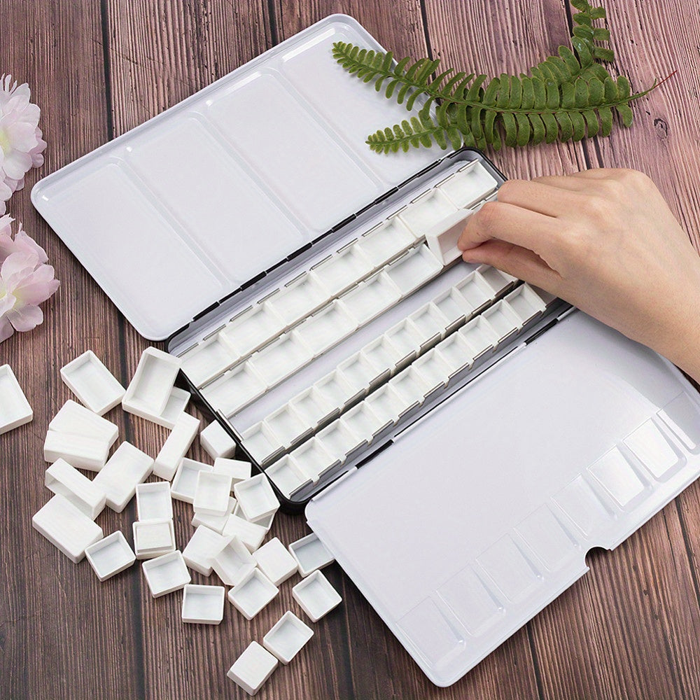 72pcs Plastic Empty Watercolor Paint Pans for Art Palette Supplies