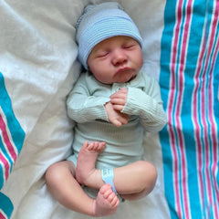 19inch Silicone Asleep Reborn Doll w/ 3D Skin Veins & Soft Body Dress Up Toy