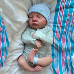 19inch Silicone Asleep Reborn Doll w/ 3D Skin Veins & Soft Body Dress Up Toy