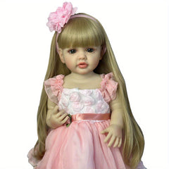 22in Reborn Baby Girl Full Body Vinyl Lifelike Princess Toddler Newborn Doll Beb