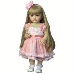 22in Reborn Baby Girl Full Body Vinyl Lifelike Princess Toddler Newborn Doll Beb