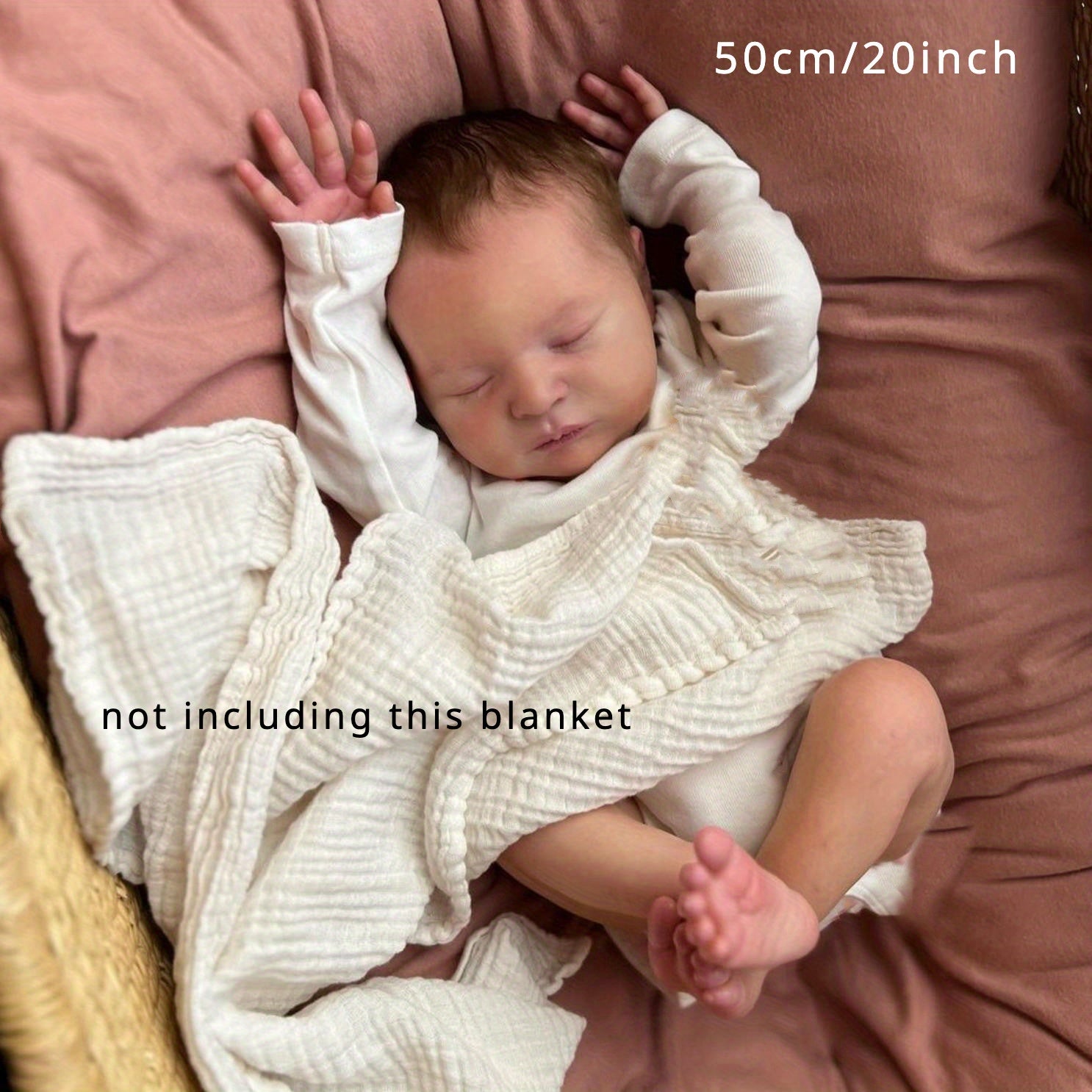 20 Inch Lifelike Reborn Youngsters Doll Soft Silicone Skin Realistic Veins