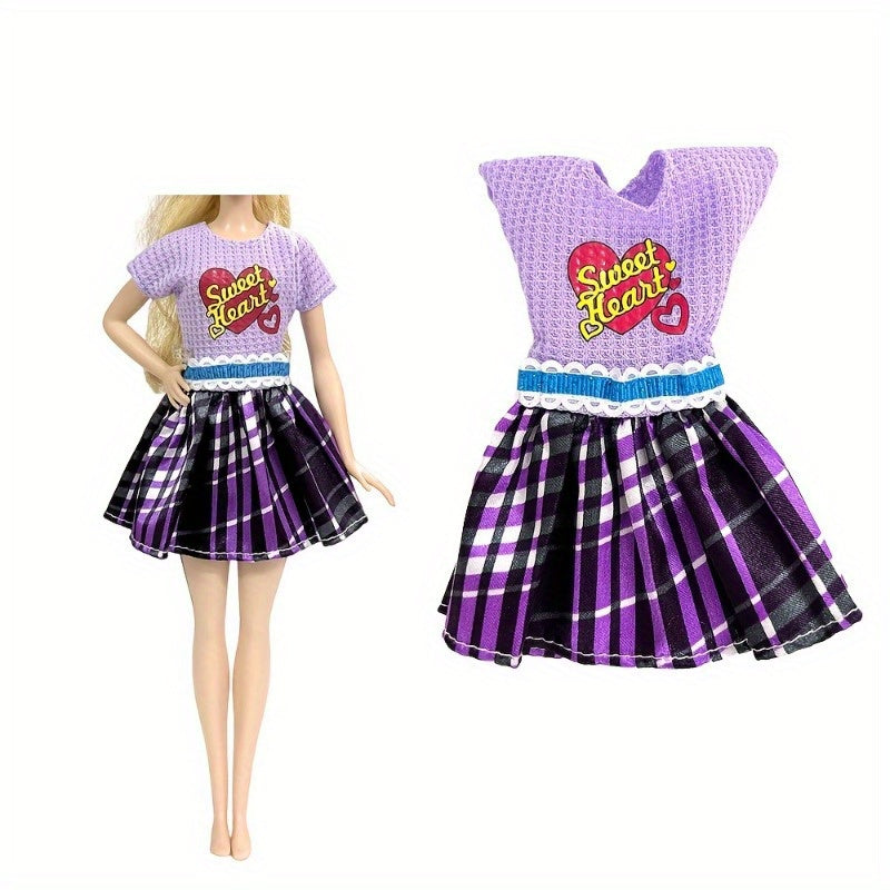 Rainbow Plush Doll Coat & Skirt Set - Fashionable Accessories for 30 Dolls