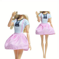 Rainbow Plush Doll Coat & Skirt Set - Fashionable Accessories for 30 Dolls
