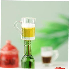 Mini Beer Cup Dollhouse Mugs Cups with Realistic Looking Beer - Yellow