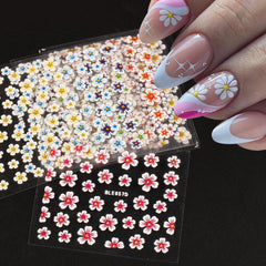 12pcs Shimmering Floral Nail Art Stickers Self Adhesive Decals for Manicure