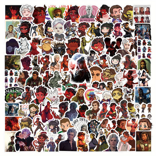 128pcs Baldur's Gate Character Stickers for Laptops