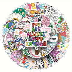 100pcs Psychological Health Stickers for Guitar Laptop Water Cup Book Luggage