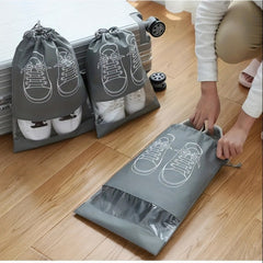 10 Pack Shoe Storage Bags with Transparent Window Drawstring Closure