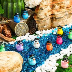 Resin Cowboy Ducks Glasses Figurines Bulk Pack for DIY Crafts