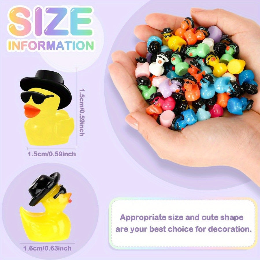 Resin Cowboy Ducks Glasses Figurines Bulk Pack for DIY Crafts