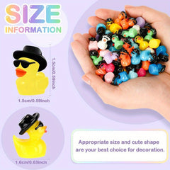 Resin Cowboy Ducks Glasses Figurines Bulk Pack for DIY Crafts