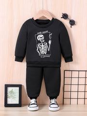 Baby Halloween Skull & Drinking Print Outfit