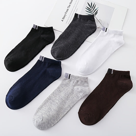 Teen's Solid Liner Anklets Socks, Soft Non Slip, 6 Pairs