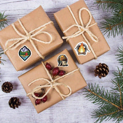 500pcs Camping & Nature Sticker Roll Vinyl Decals 10 Designs