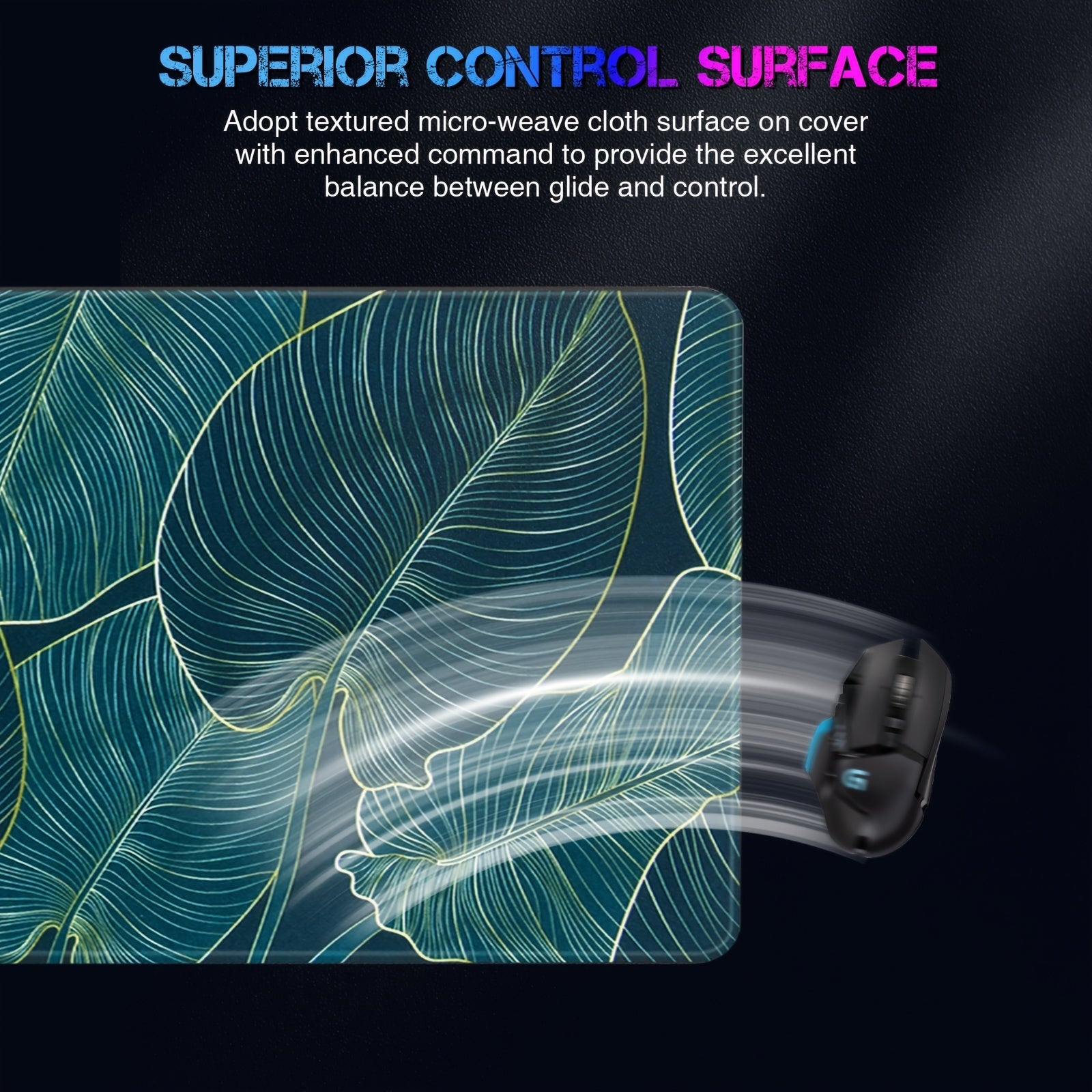 Gaming Mouse Pad Extended Mousepad Anti Fray Stitched Edges Non slip Rubber Base