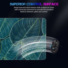 Gaming Mouse Pad Extended Mousepad Anti Fray Stitched Edges Non slip Rubber Base