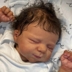 19in Soft Touch Cloth Body Silicone Asleep Reborn Doll Toy Lifelike Doll Gift