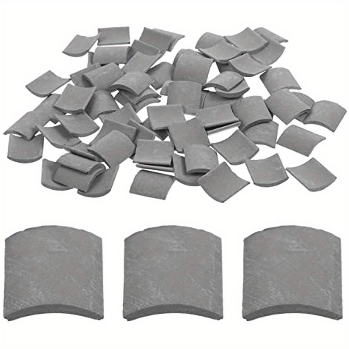60pcs Clay Roof Tiles Set Brick Red Shingles for DIY Dollhouse Fairy Garden Land