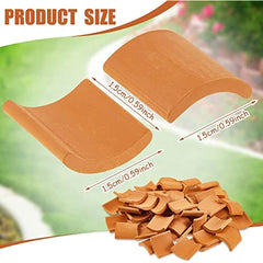 60pcs Clay Roof Tiles Set Brick Red Shingles for DIY Dollhouse Fairy Garden Land