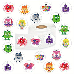 500pcs Cartoon Number Blocks Puzzle Stickers for Laptop Bottle Truck Phone
