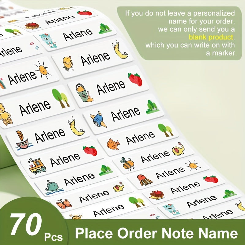 180pcs Custom Name Sticker Waterproof Label Transparent Personalized