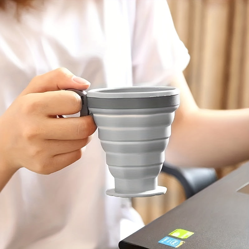 Portable Silicone Coffee Mug with Lid for Camping & Travel
