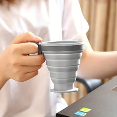 Portable Silicone Coffee Mug with Lid for Camping & Travel