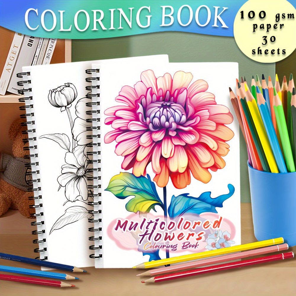 Adult Coloring Book for Anxiety Relief & Stress Reduction - Floral Designs