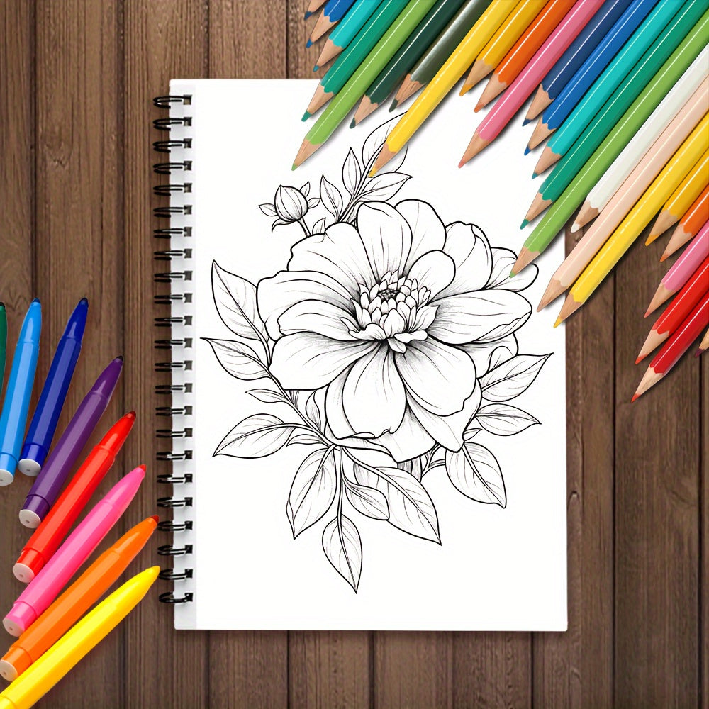 Adult Coloring Book for Anxiety Relief & Stress Reduction - Floral Designs