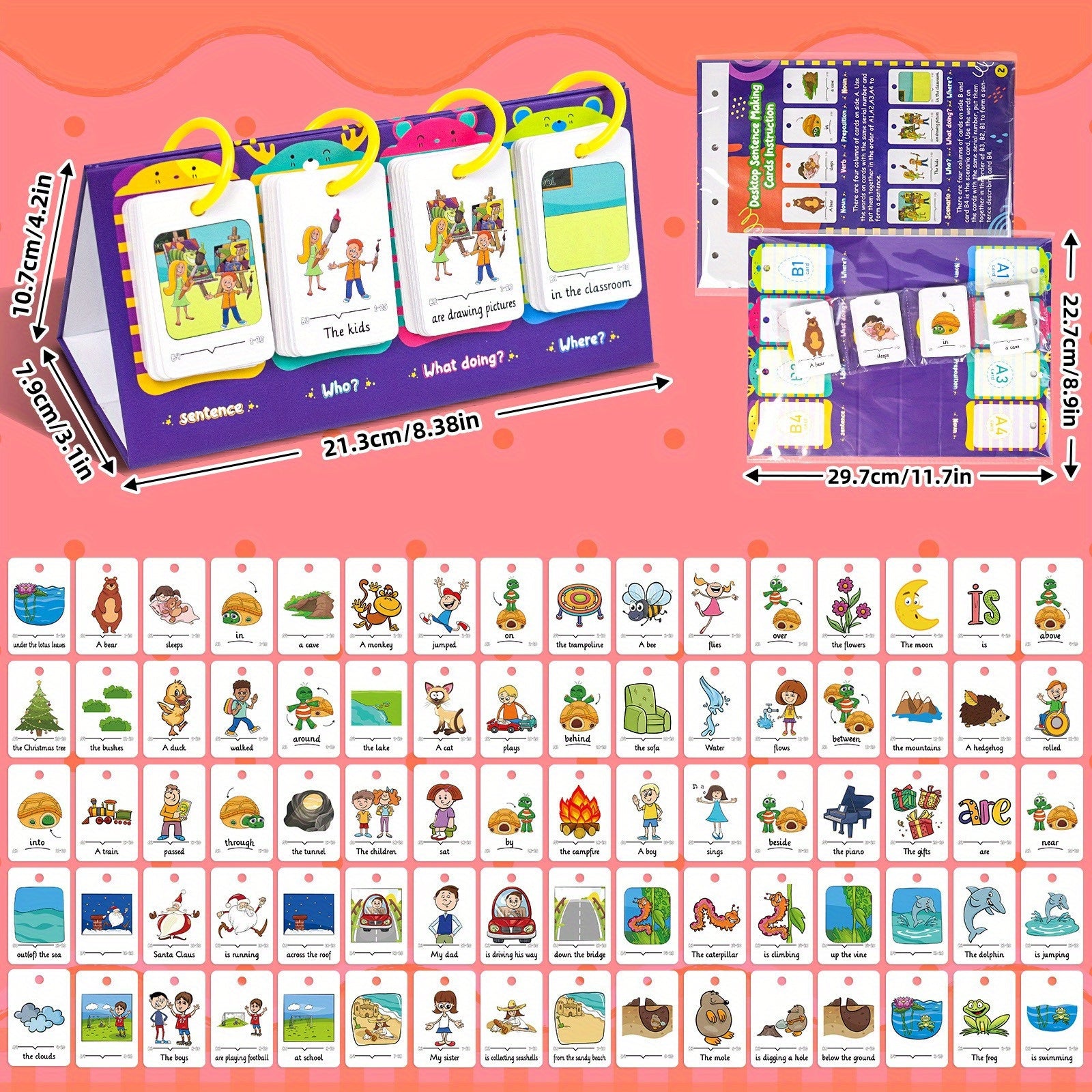 Double Sided Sentence Building Flip Charts - Vocabulary and Grammar Skills