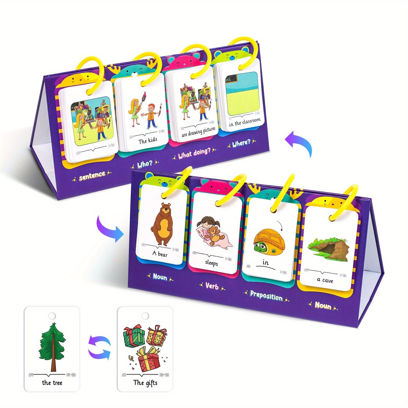Double Sided Sentence Building Flip Charts - Vocabulary and Grammar Skills