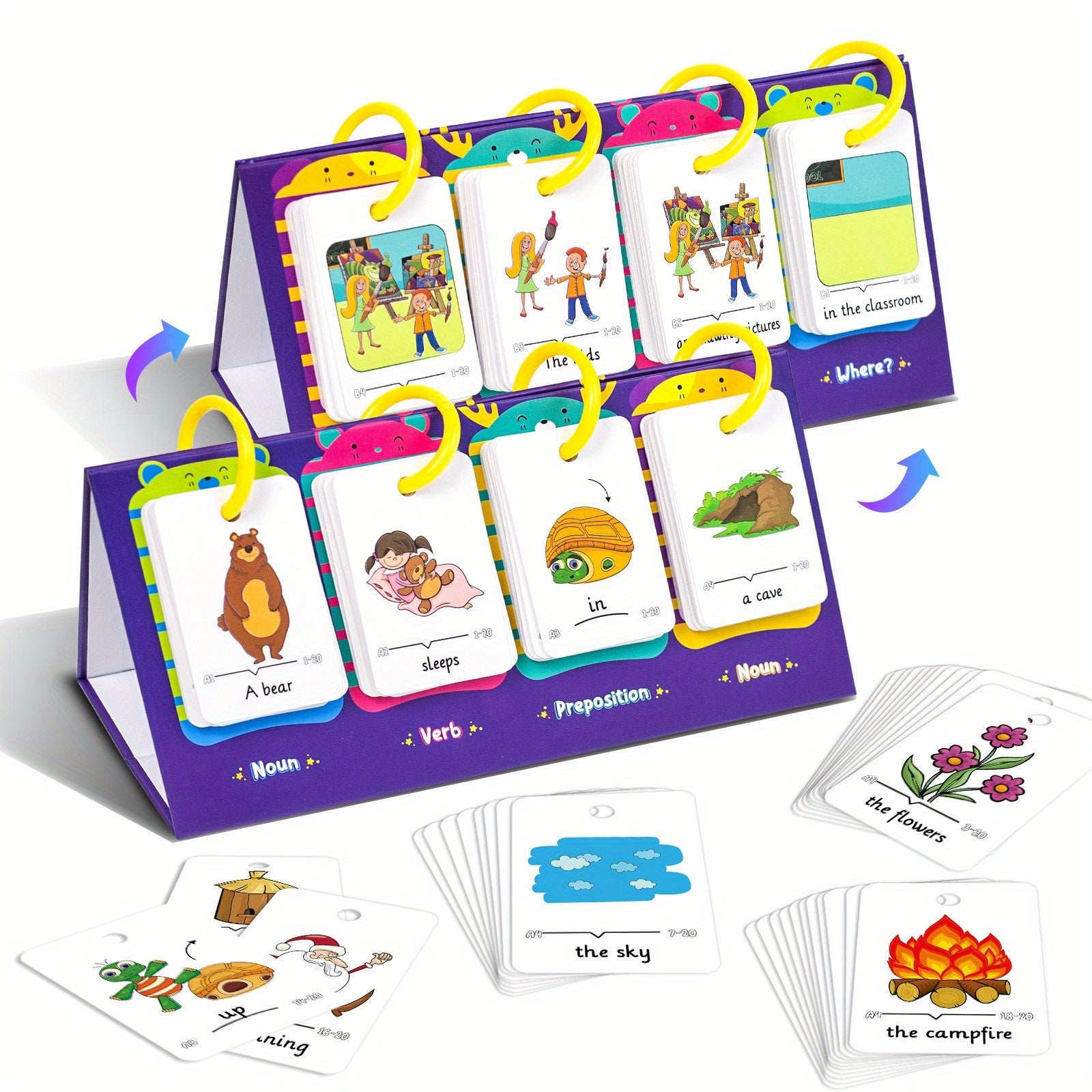 Double Sided Sentence Building Flip Charts - Vocabulary and Grammar Skills