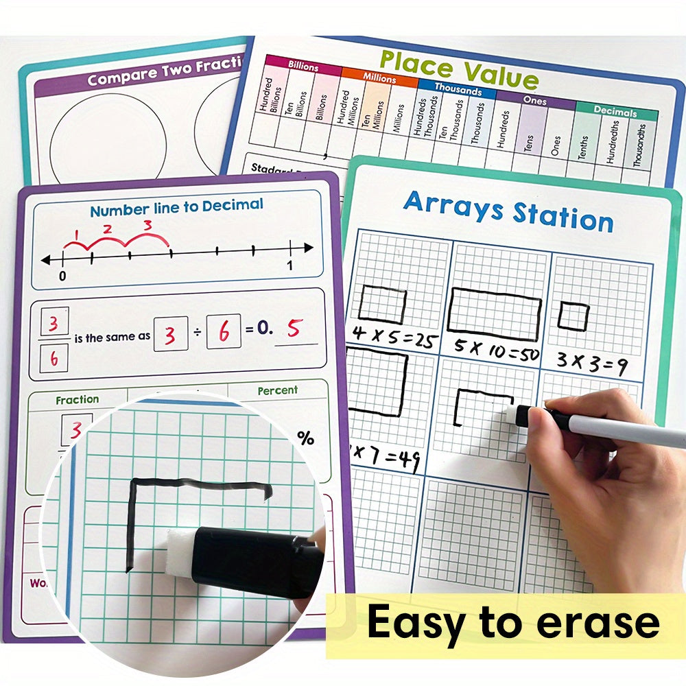 LACHILLY Double Side Math Manipulative Dry Erase Board for Kids Whiteboard