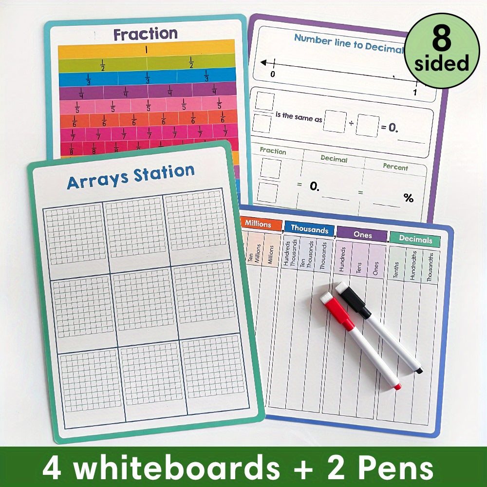 LACHILLY Double Side Math Manipulative Dry Erase Board for Kids Whiteboard